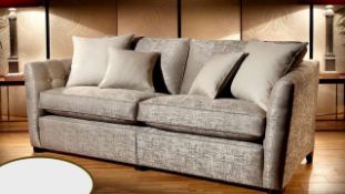 1 x Duresta Penfold Large Buttoned Sofa – Exclusive Design, Upholstered in Exquisite Fabric and