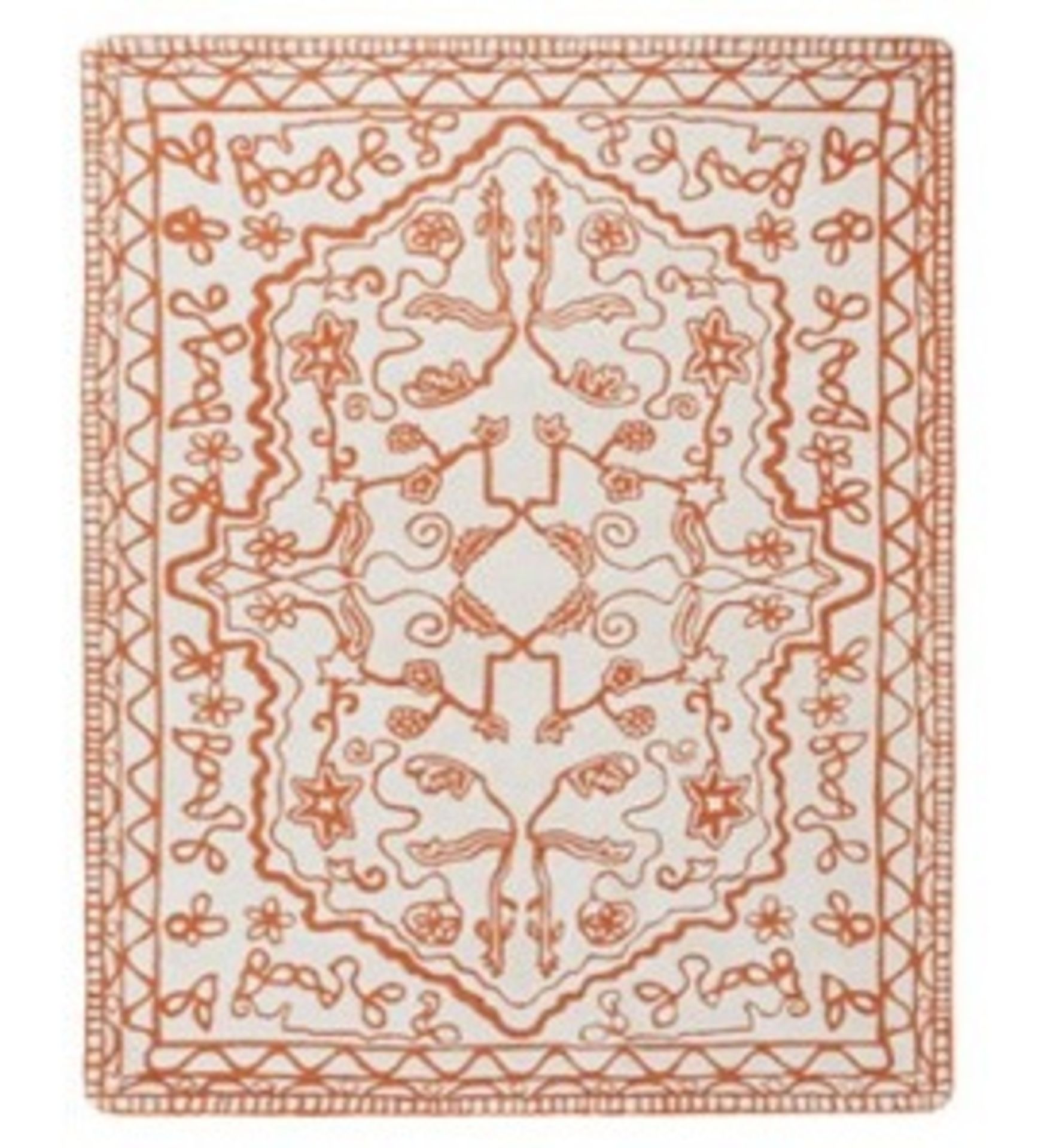 1 x LIGNE ROSET Wool Rug 250 X 200 Orange / White (Aw13) - Ref: 3597962 - CL087 - Location: