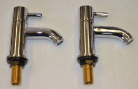 1 x Series 5 Basin SINK TAPS - Vogue Bathrooms Platinum Brassware Collection - Pair of -