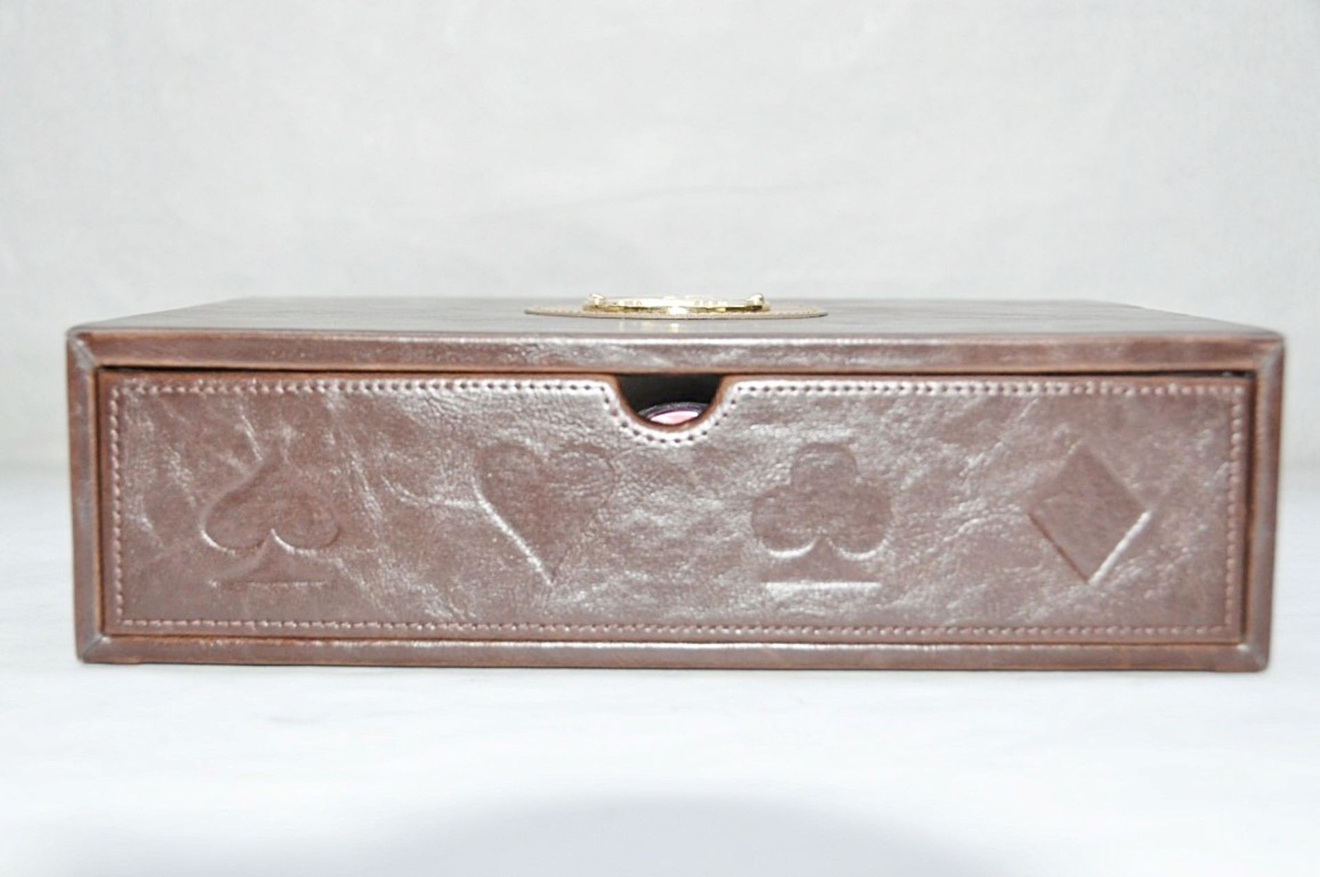 1 x "AB Collezioni" Italian Genuine Leather-Bound Luxury POKER SET (34048) - Features Beautiful - Image 6 of 8