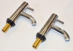 1 x Series 5 Basin SINK TAPS - Vogue Bathrooms Platinum Brassware Collection - Pair of -