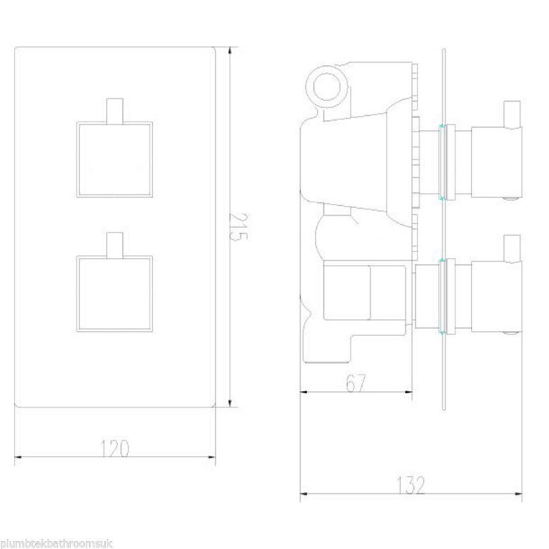 1 x Premier Minimalist Twin Thermostatic Mixer Shower Valve JTY302 with Diverter - PRO3 - CL007 - - Image 4 of 5