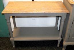 1 x Mark Webster Shabby Chic 'GHOST' Elm Console Table - Ex Display Stock – Dimensions: W100 x D45 x
