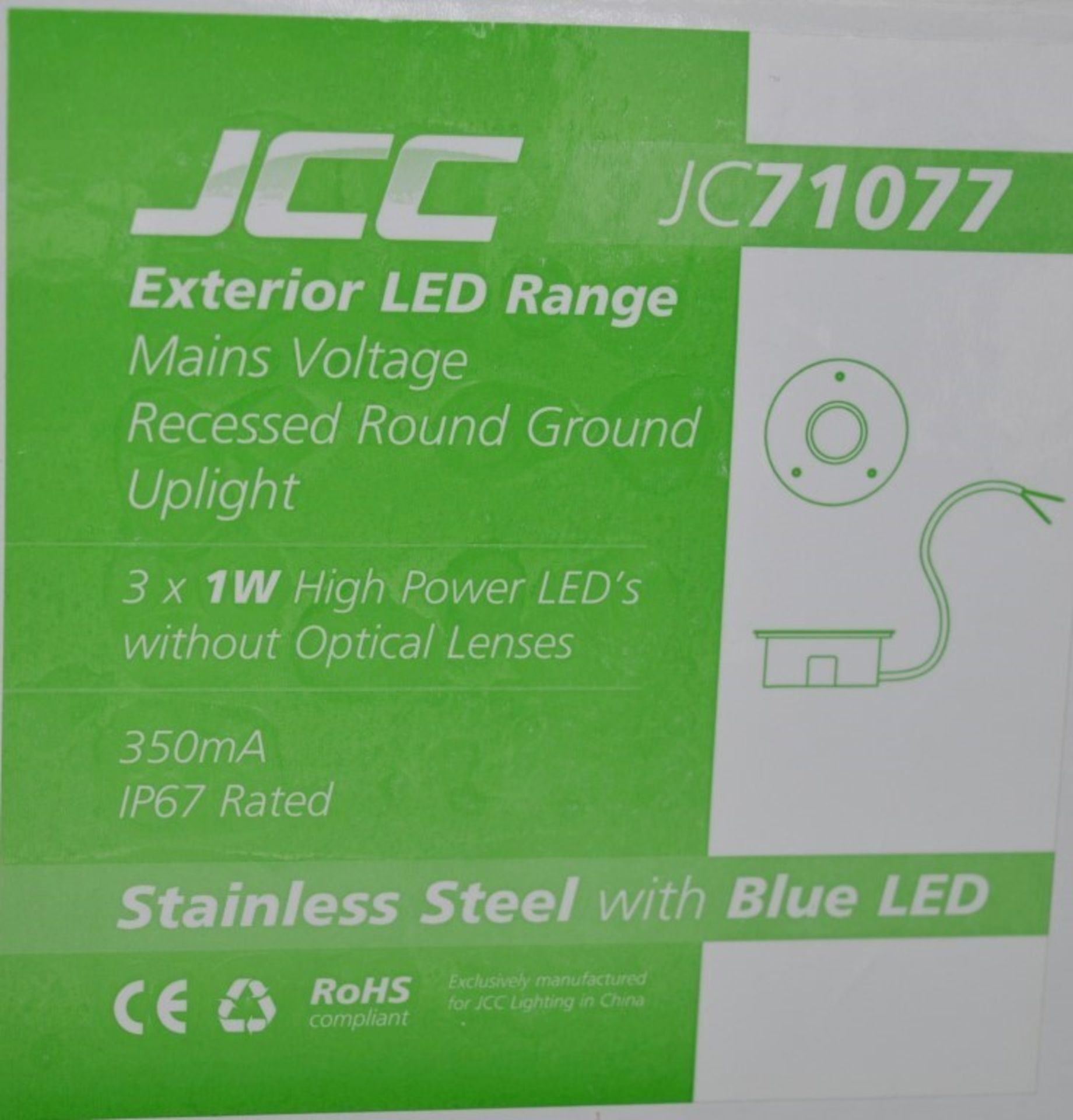 6 x JCC Lighting Exterior LED Mains Voltage Recessed GROUND UPLIGHTS - Ideal For Patios or Decking - - Image 2 of 2