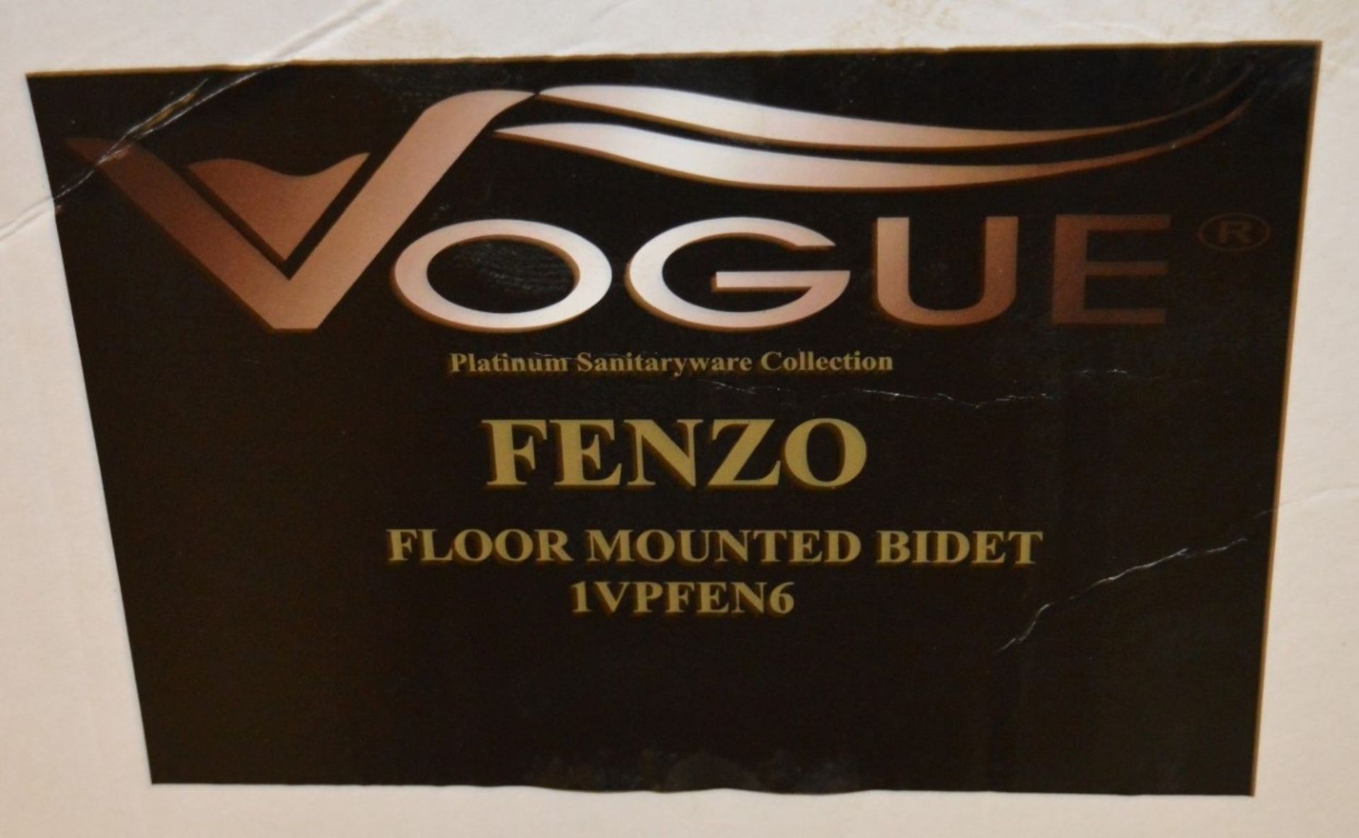 1 x Vogue Bathrooms FENZO Single Tap Hole FLOOR MOUNTED BIDET - Ref E - Brand New Stock - Modern - Image 2 of 4