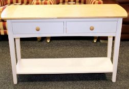 1 x Fryer Ash Top Painted Finish Console Table - 2-Drawer - Ex Display Stock – Dimensions: W120 x