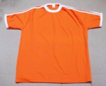 35 x Plain Football Short Sleeve Shirts - Colour: Bright Orange With WHITE Detailing - New, Loose