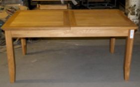 1 x Bently Designs "Calgary" Solid Oak Table With Storage Extension - Dimensions: 160 x 90cm (200