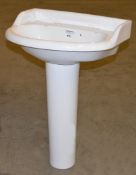 13 x Vogue Bathrroms HEYWOOD Two Tap Hole Sinks Basins With TEFELI Pedestals - 580mm Width -