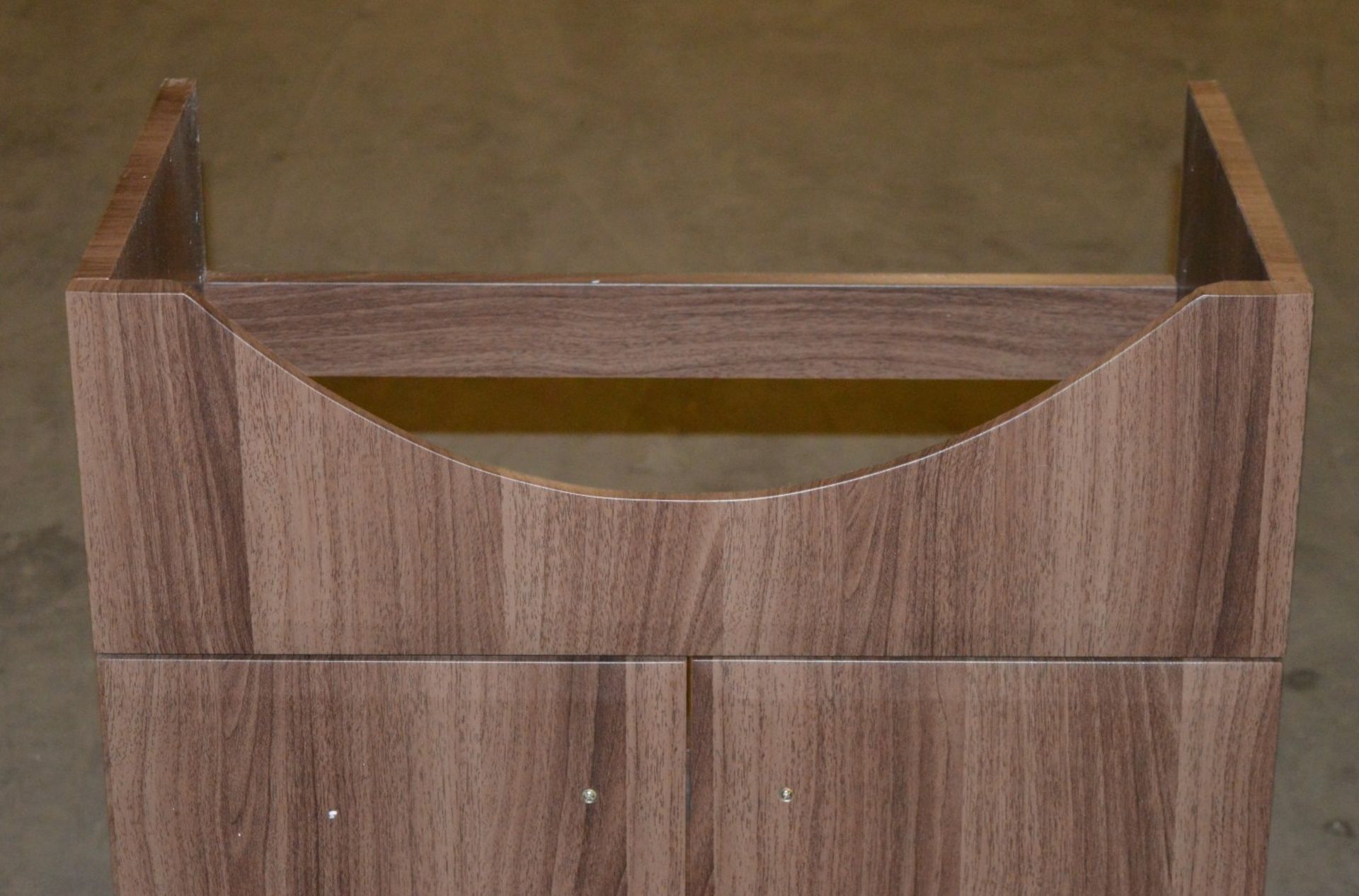 1 x Vogue Bathrooms LUNA Semi Recessed Sink Bathroom Wash Cabinet in Walnut - Sink Basin Not - Image 2 of 3