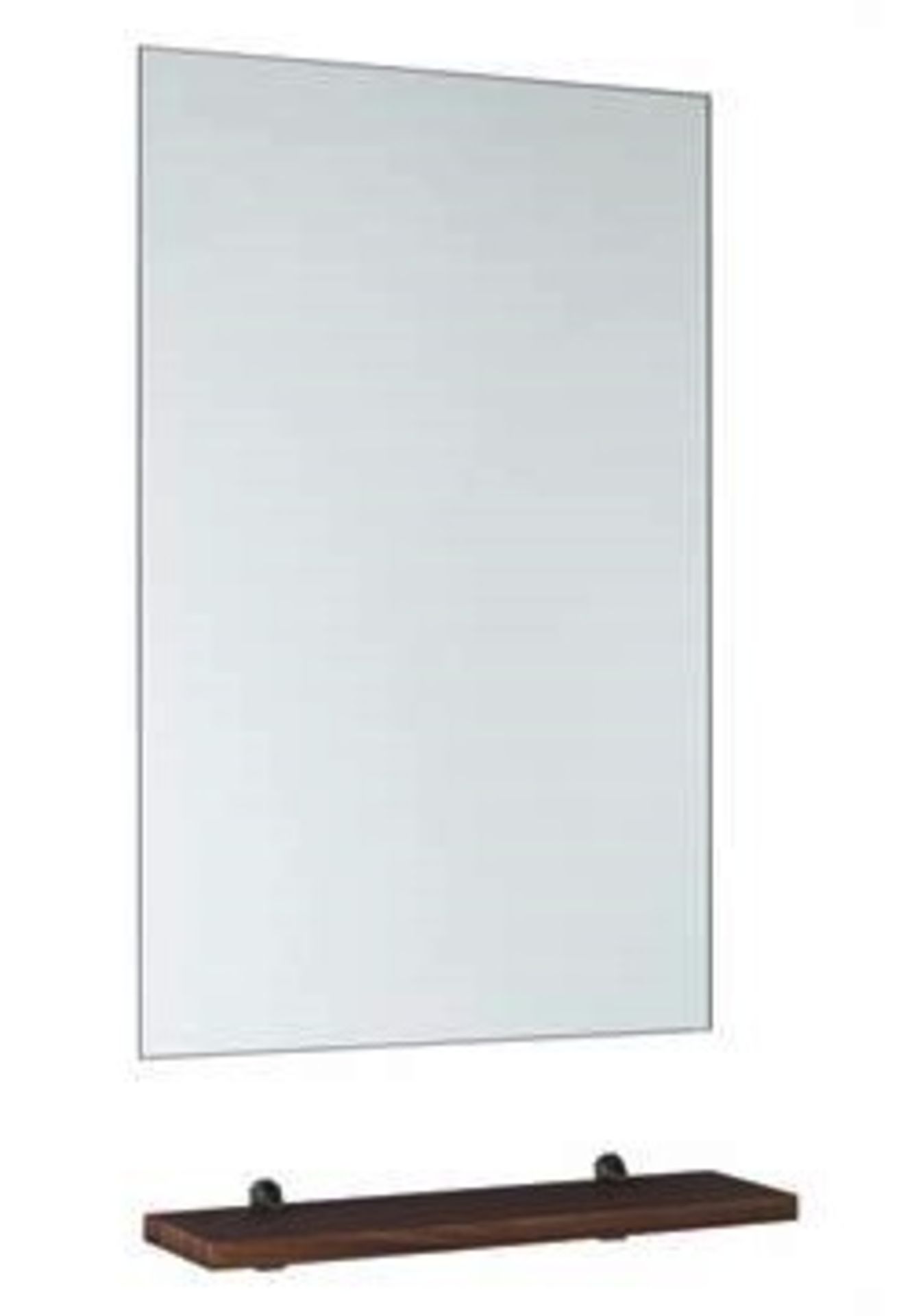 10 x Vogue Bathrooms JUNO Wall Hung Bathroom Mirror With WALNUT Shelf - 450mm Width - Splash and