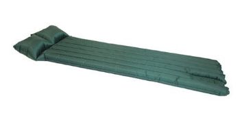 1 x Yellowstone Backpacker 6-Reed Air Bed with Pillow - Colour: Green - Bed and pillow included -