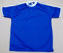 33 x Plain Football Short Sleeve Shirts - 2 Colours Supplied : Bright Blue With WHITE Detailing, and