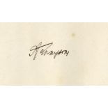 TENNYSON ALFRED: (1809-1892) English Poet Laureate. Fine, dark ink signature ('A Tennyson') at the