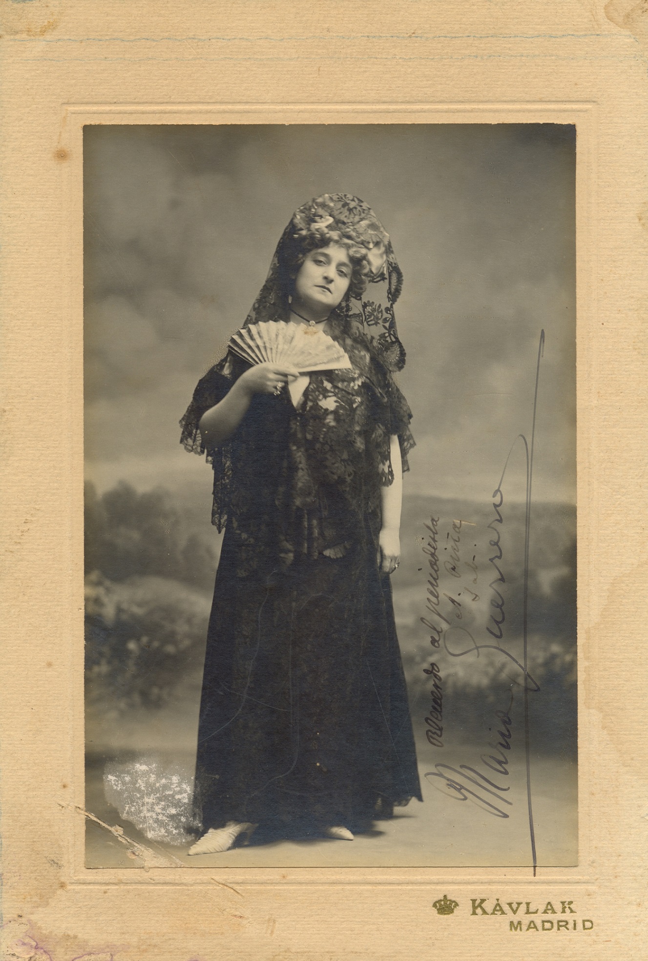 GUERRERO MARIA: (1867-1928) Spanish Theatre Actress, Producer and Director. Vintage signed and