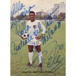 PELE: (1940- ) Brazilian Footballer. Signed and inscribed colour 4 x 6 postcard photograph, the