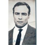 BRANDO MARLON: (1924-2004) American Actor, Academy Award winner. Vintage signed postcard