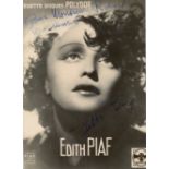 PIAF EDITH: (1915-1963) French Singer. V