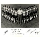 SOUTHAMPTON: A good, large signed 20 x 16 photograph by the Southampton manager and four team