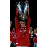 BECKHAM DAVID: (1975- ) English Footballer. A good, large signed colour 16 x 20 photograph of