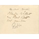 RODIN AUGUSTE: (1840-1917) French Sculptor. A.N., unsigned, on a 12mo envelope, n.p., n.d., (post