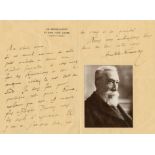 FRANCE ANATOLE: (1844-1924) French Poet & Novelist, Nobel Prize winner for Literature 1921. A.L.