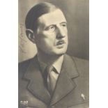 DE GAULLE CHARLES: (1890-1970) French General of World War II. Later President of the French
