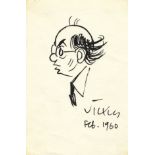 VICKY: (1913-1966) Vitcor Weisz. German-British Political Cartoonist. An original signed black pen