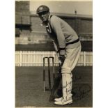 CRICKET: Selection of signed pieces, cards, a few signed photographs of various sizes etc., some