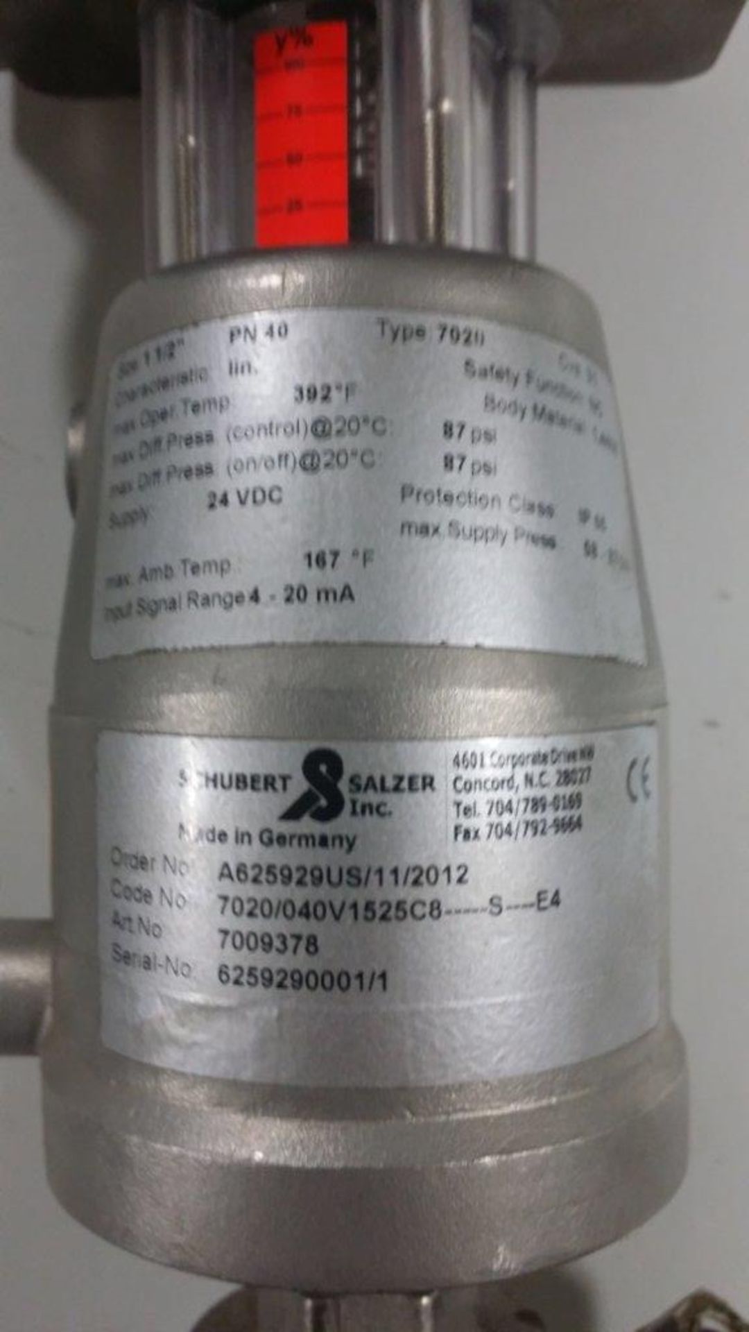 Schubert & Salzer Type 7020 Angle Seat Control Valve Size 1/4" to 3" Pressures up to 580 PSI, - Image 5 of 5