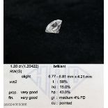 Diamante solitario taglio brillante ct. 1,20 VVS2 very good con certificazione ufficiale HRD.