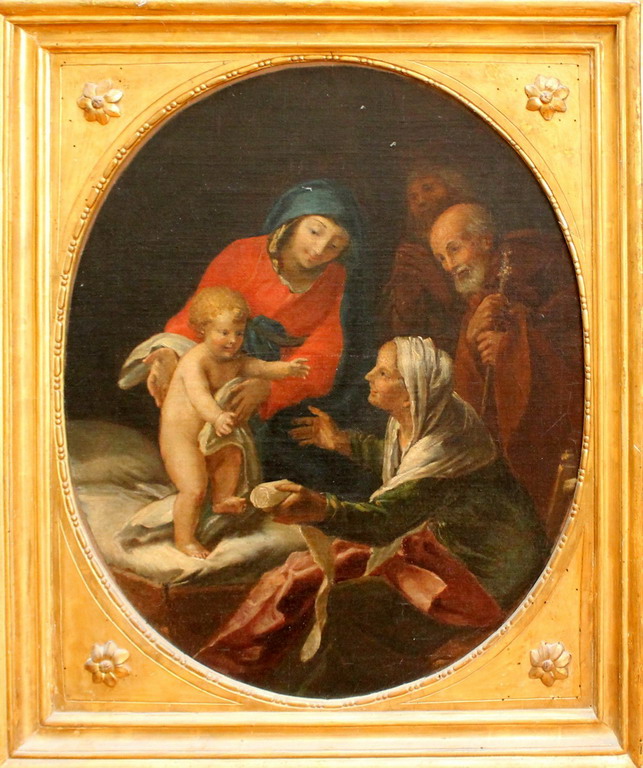 Presentazione del Bambino a Sant'Anna e San Gioacchino, scuola Italiana del '700, olio tela, cm.