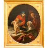 Presentazione del Bambino a Sant'Anna e San Gioacchino, scuola Italiana del '700, olio tela, cm.
