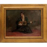 La suonatrice, Cipriano Mannucci 1882-1970 olio su cartoncino, cm.42x32