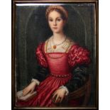 Nobildonna, miniatura, olio su avorio, cm. 7,5x9 firmata E. Melandri? fine '800