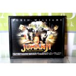 A signed Jumaji advertising promotional poster by late comedian Robin Williams COA included