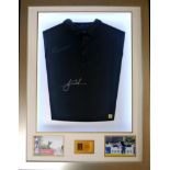 Gold Legend Tiger Woods 3D display Signed Nike Shirt comes with COA