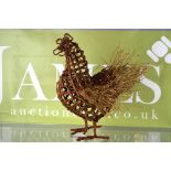 Hand made straw Hen 15 inches