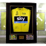 Sir Bradley Wiggins & Cycling Legend Chris Froome Signed Tour De France Yellow Jersey RRP £599.99