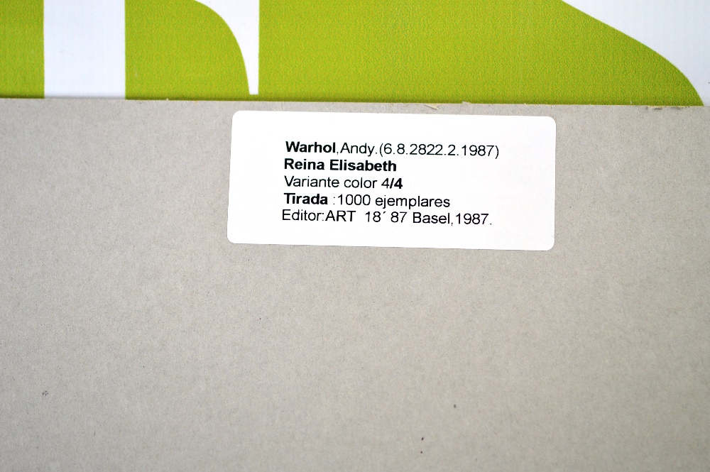 Andy Warhol Elisabeth 1987 Serigraphy 26 x 26 ltd release of 1000,COA included - Image 3 of 3