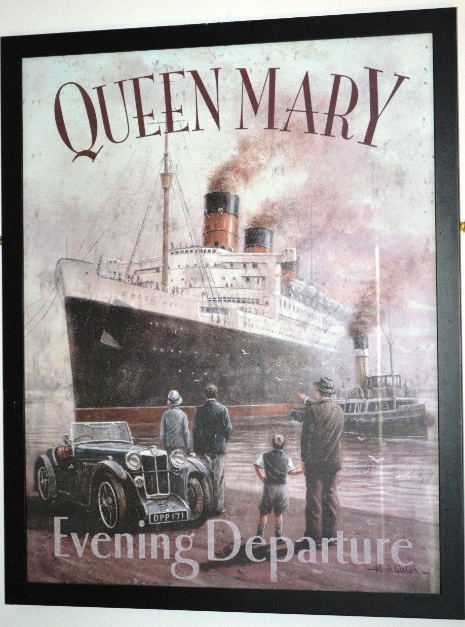 Large Queen Mary picture professionally framed   Postage only auction £24.99
