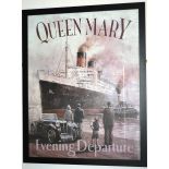 Large Queen Mary picture professionally framed   Postage only auction £24.99