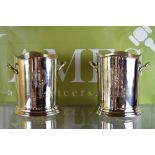Pair of Louis Roederer "Cristal" Silver Plated Champagned Coolers
