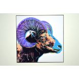 One of only 1000 ltd edition Andy Warhol-1987 original- The Purple Ram serigraph, COA included