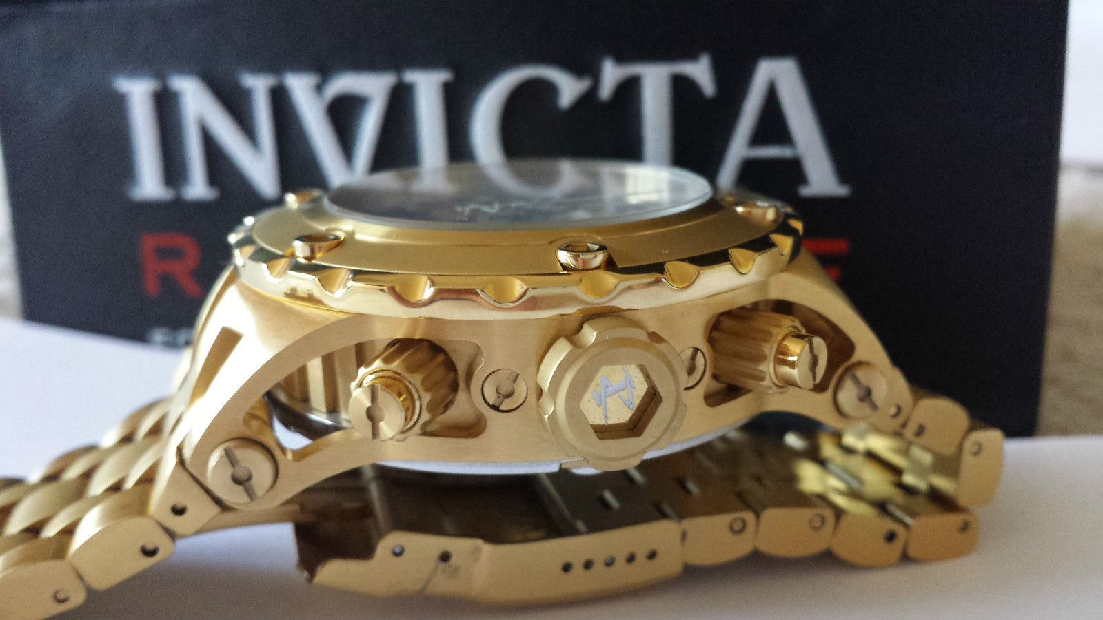 Invicta Reserve 1568 Dive Watch Gold Chronograph,boxed all papers included along with price- $4995 - Image 3 of 9