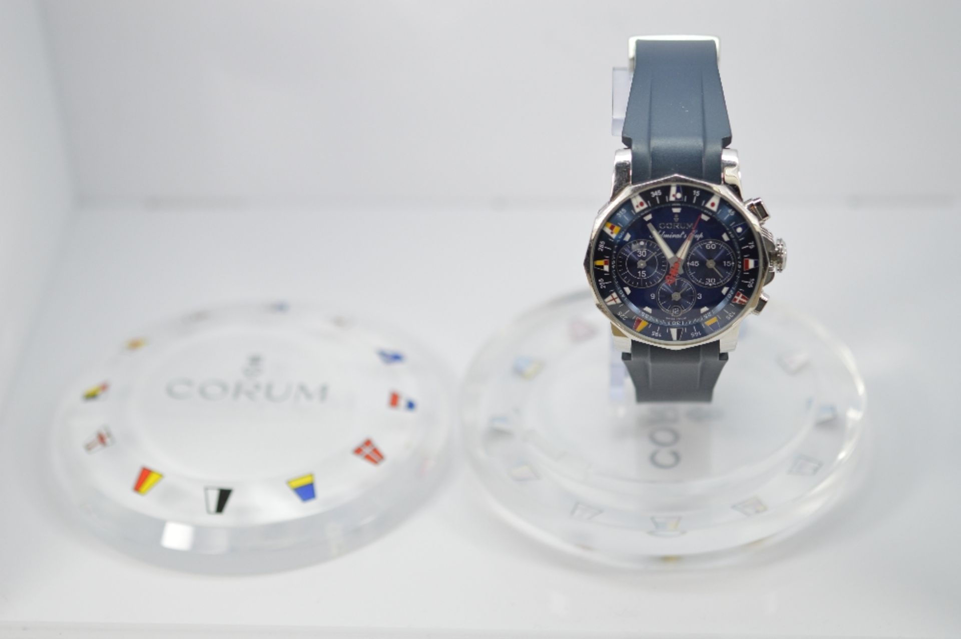 A stunning and rare Corum Admiral's Cup Tides 44 chronograph wrist watch RRP £4995,Original case Inc - Image 8 of 8