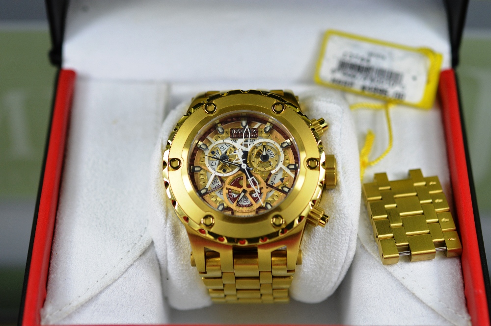 Invicta Reserve 1568 Dive Watch Gold Chronograph,boxed all papers included along with price- $4995 - Image 7 of 9