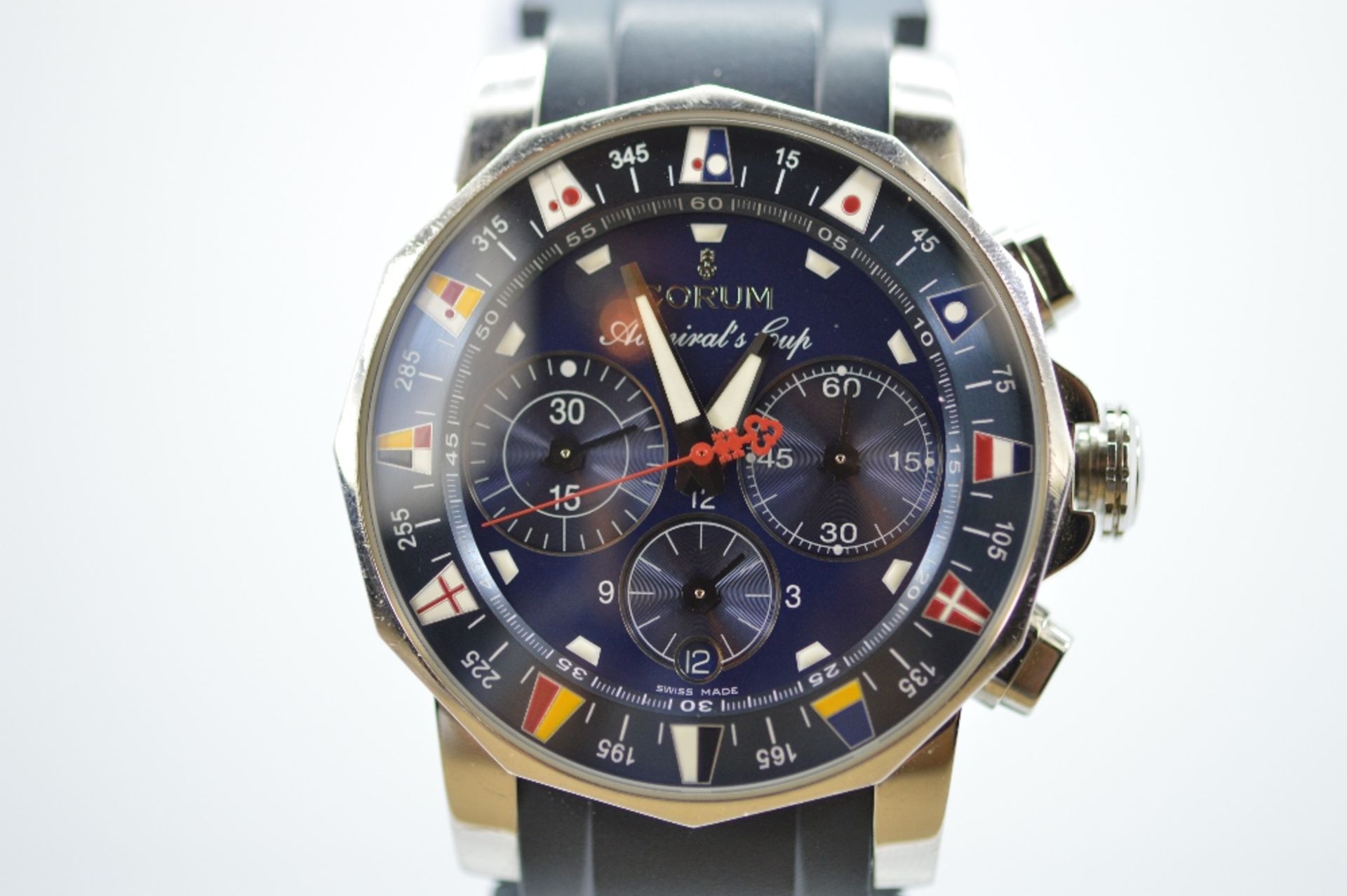 A stunning and rare Corum Admiral's Cup Tides 44 chronograph wrist watch RRP £4995,Original case Inc - Image 4 of 8