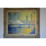 The Infamous and world acclaimed forger John Myatt The Charing Cross bridge, London Oil on canvas