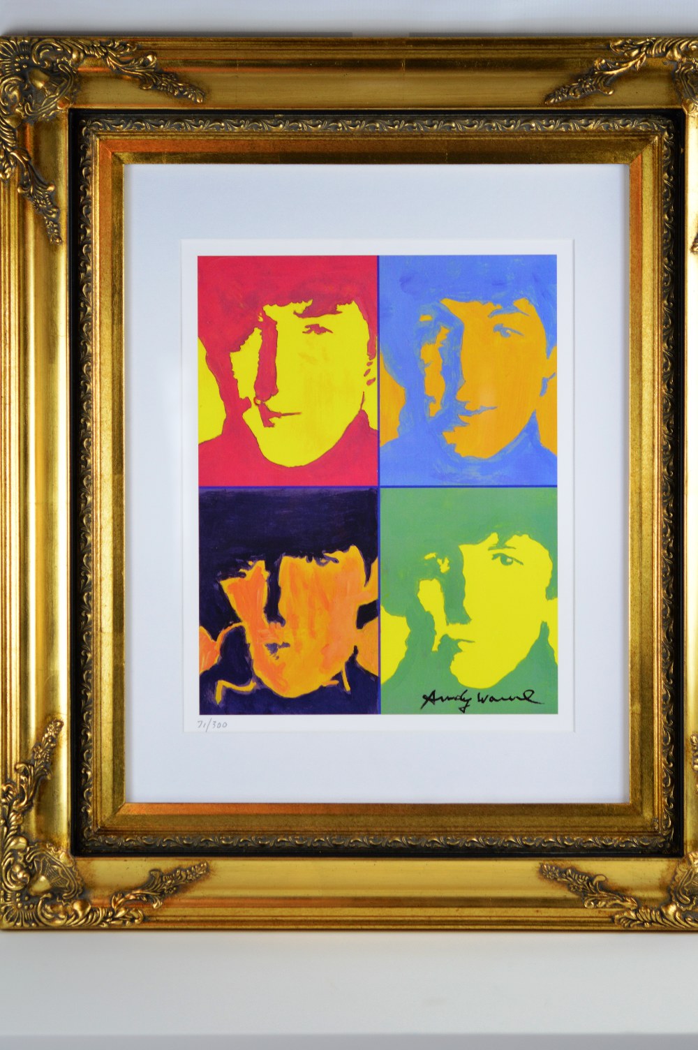 Andy Warhol Signed & Hand Numberd Limited Edition The Beatles Lithograph, Ornate framed,stunning - Image 3 of 5